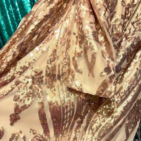 Gold Cocktail Prom Gala Gown - Picture 4 of 5